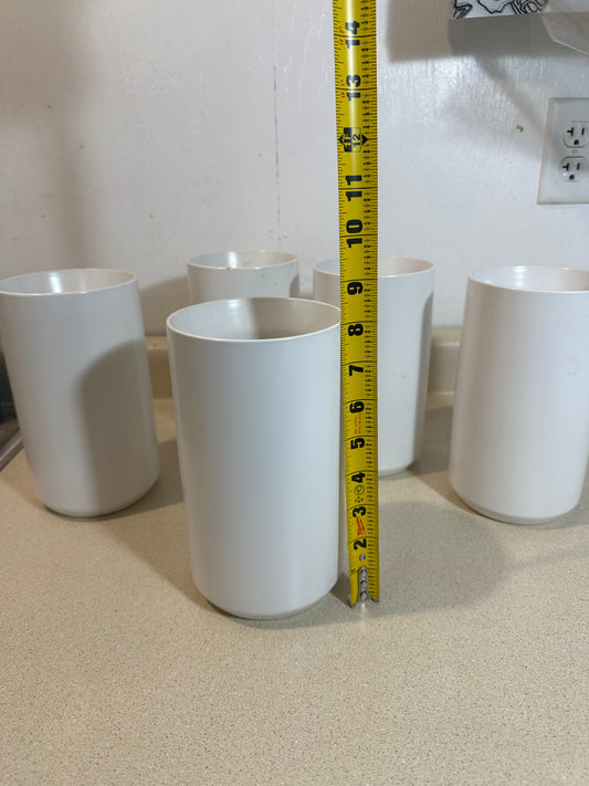 Tall, White Vases (Lot of 5)
