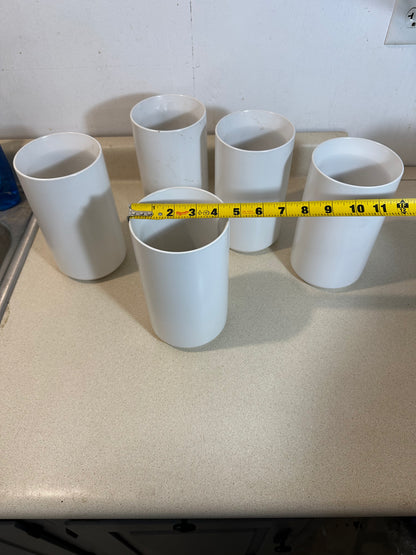 Tall, White Vases (Lot of 5)