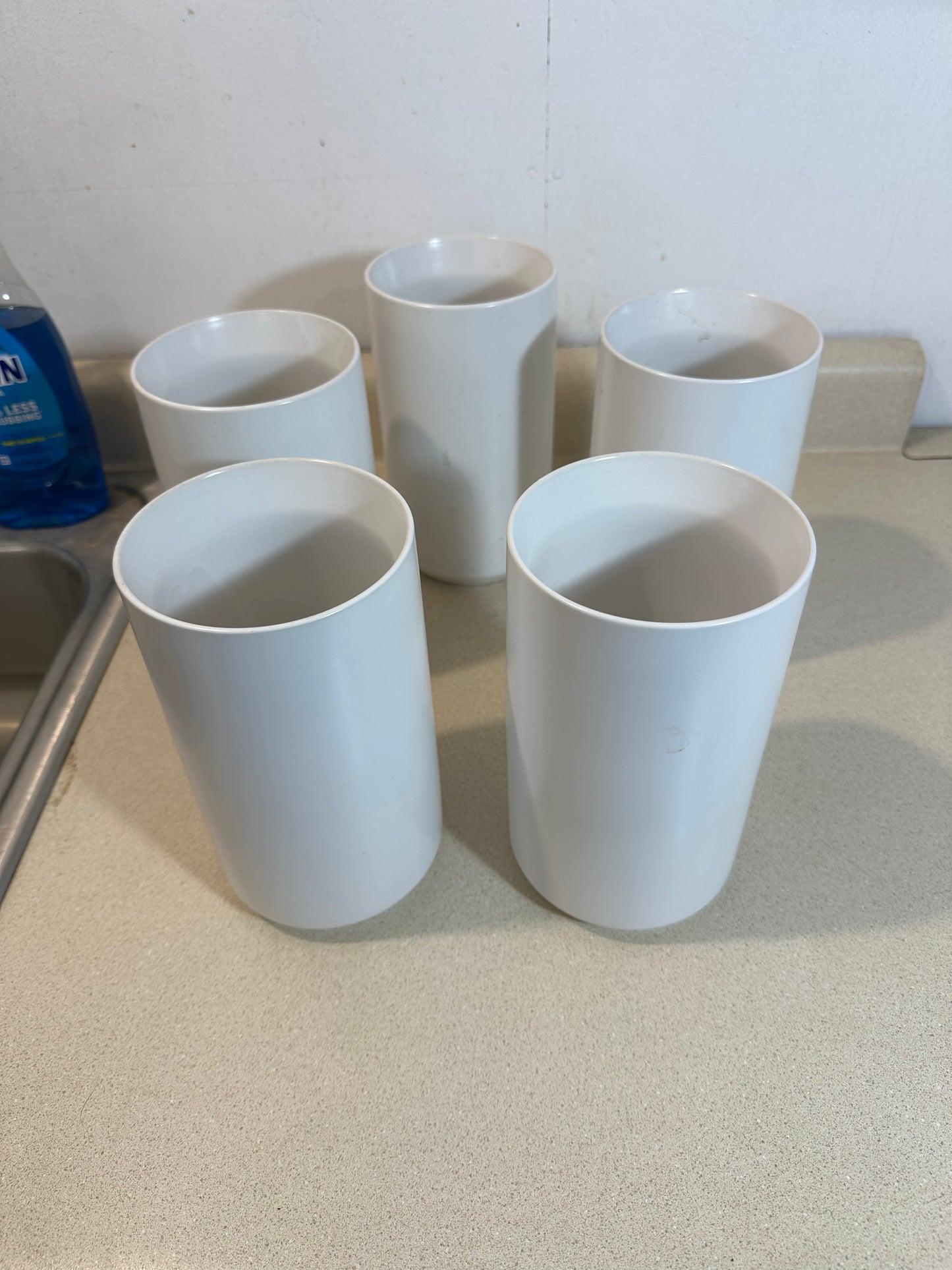 Tall, White Vases (Lot of 5)