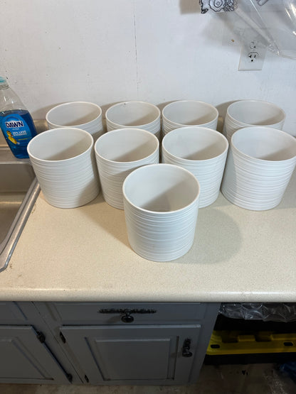 Large White Vases/Pots (Lot of 9)