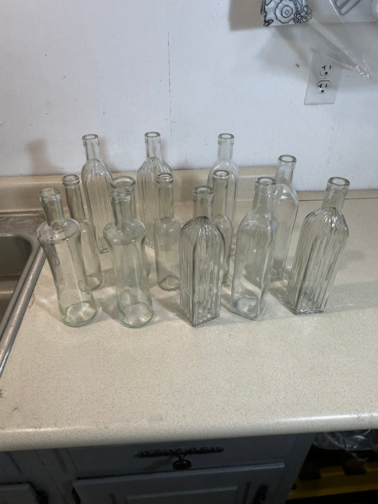 Mismatched Glass Budvases (Lot of 13)