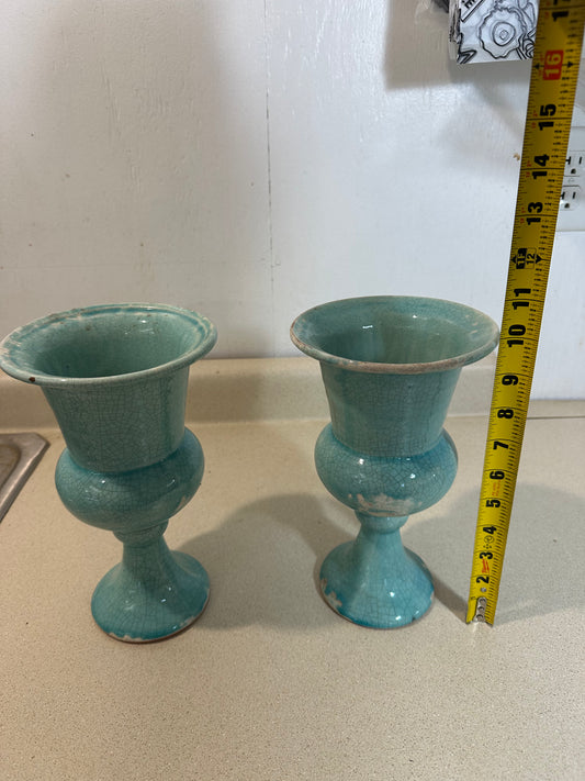 Tall Blue Vases (Lot of 2)