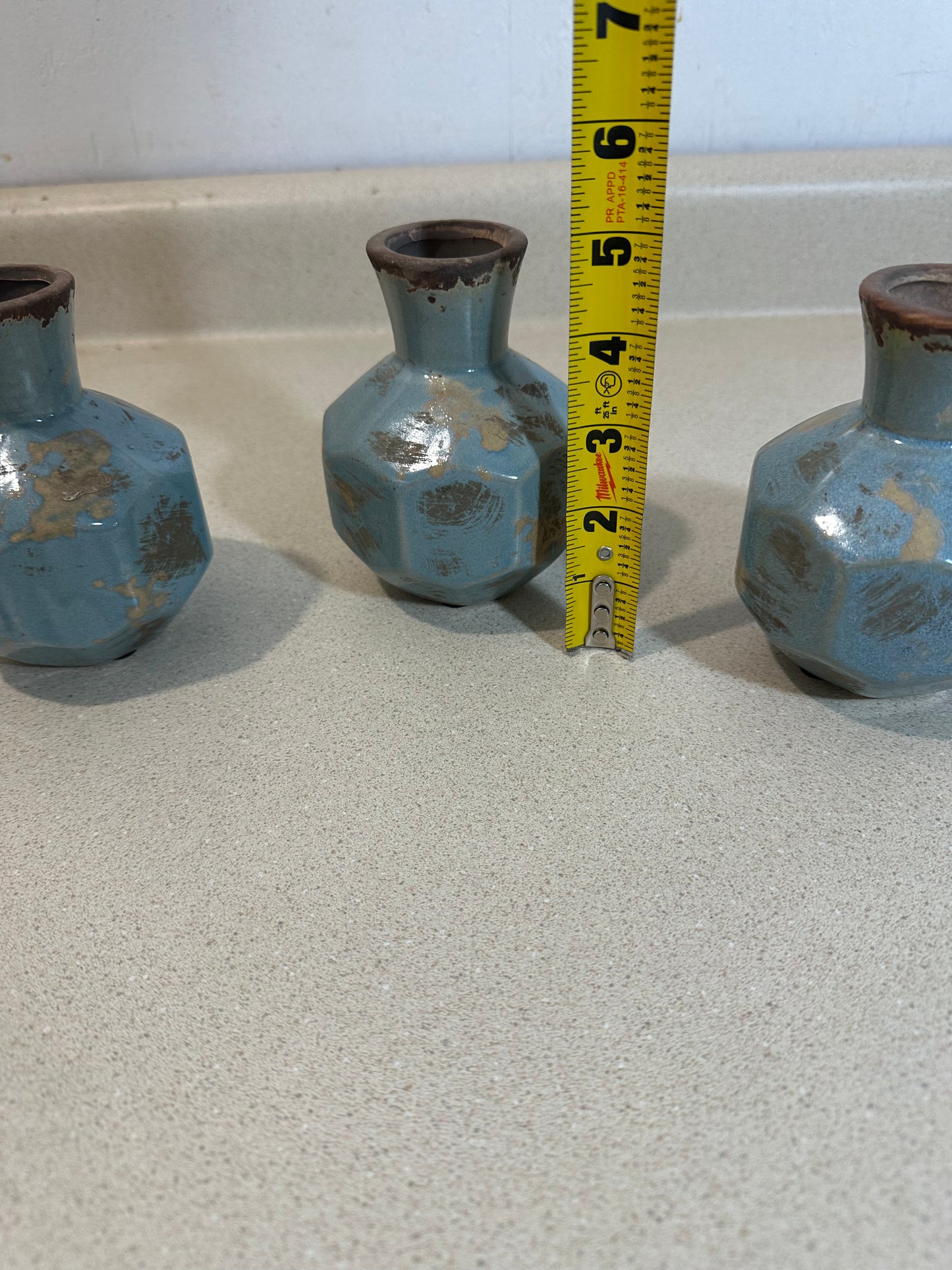 Small Blue Vases (Lot of 3)