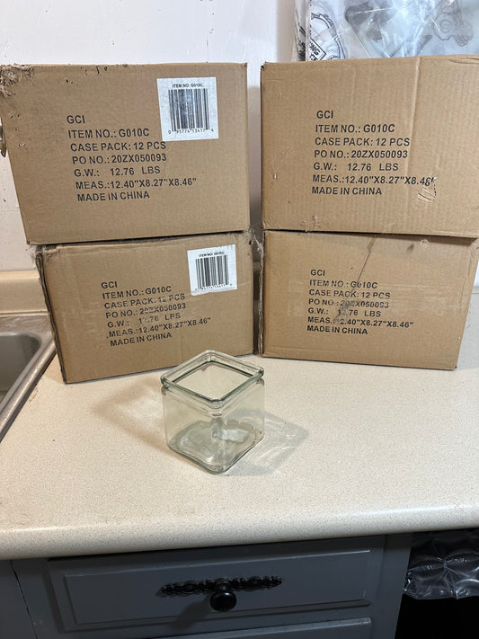 Glass Cube Vase (Lot of 48)