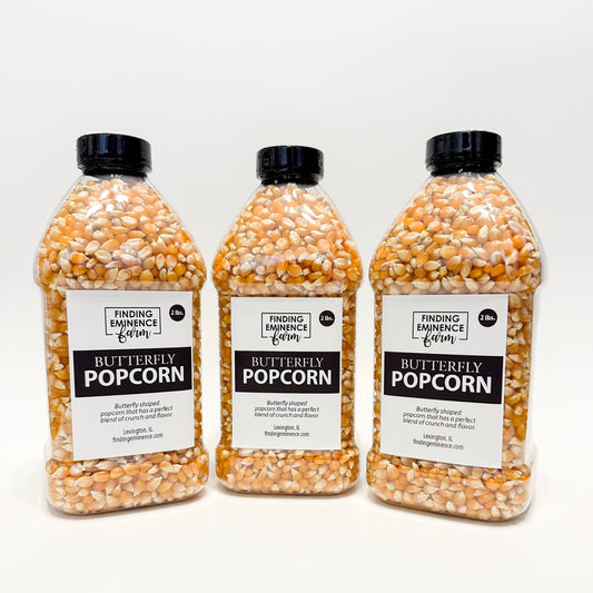 Three, two pound popcorn containers.
